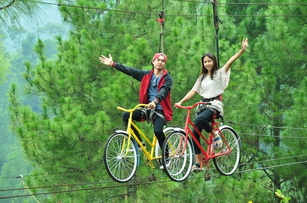 Batu Flower Garden Malang - flying bike